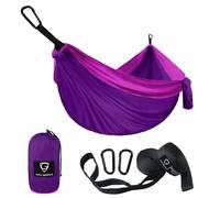 Gold Armour Camping Hammock - Portable Hammock Single Hammock Camping Accessories Gear for Outdoor Indoor Adult Kids, USA Based Brand (Purple and Fuchsia)
