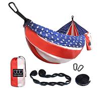 Gold Armour Camping Hammock - XL Double Hammock Portable Hammock Camping Accessories Gear for Outdoor Indoor with Tree Straps, USA Based Brand (Flag II)