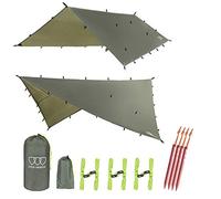 Gold Armour Rainfly Tarp Hammock, 14.7ft/12ft/10ft/8ft Rain Fly Cover, Waterproof Ultralight Ripstop Fabric, Survival Gear Backpacking (OD Green, 12ft x 10ft)