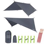 Gold Armour Rainfly Tarp Hammock, 14.7ft/12ft/10ft/8ft Rain Fly Cover, Waterproof Ultralight Ripstop Fabric, Survival Gear Backpacking (Gray, 12ft x 10ft)