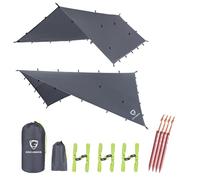 Gold Armour Rainfly Tarp Hammock, Premium 20ft x 14.3ft Rain Fly Cover, Waterproof Ultralight Camping Shelter Canopy, Must Have Camping Accessories Camping Essential (Gray)