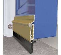 Gold Auto Seal Aluminium Door Draught Excluder Automatic Weather Bar Rain Deflector