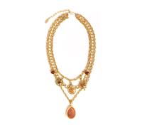 Gold Autumn Dreams Layered Necklace Caramel Vintage Jewellery Gold One Size