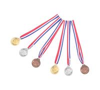 Gold Award Medals for Bronze 6pcs with Neck Ribbons Silver Tournaments | Zinc Alloy and Polyester, Lightweight Sturdy Build, High Gloss Finish for Adults Marathons