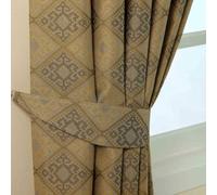 (Gold) Aztec Jacquard Curtain Tie Back Pair