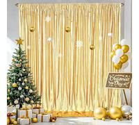 Gold Backdrop Background Party Decortaions - 9.6x8FT Sequin Backdrop Curtains for Hallowee Christmas Graduation Birthday Decor