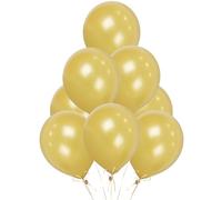 Gold Balloons 10 Pack, Large 12 Inch Thick Latex Biodegradable Helium Party Balloons for Birthday, Wedding, Baby Shower, Valentine's Day Events Decoration for Balloon Arch Garland