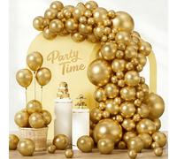 Gold Balloons, 102pcs Gold Balloon Arch Kit, Latex Balloons, 18 12 10 5 Inch Different Sizes Balloon Garland, Perfect for Christmas, New Year, Wedding, Engagement Anniversary Hen Party Decorations