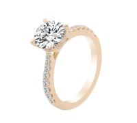 Gold Band Ring, Ring for Women Classic 4 Claws Band Moissanite Gold for Proposal Promise Size M 1/2