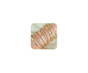 Gold Bangle Bracelet for Women, Gold Stackable Bangle Bracelet Indian Bangles Stacking Bracelets Bangles Indian Jewellery for Women Teen Girls (Golden Set 3-12PCS)