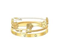 Gold Bangle Bracelets for Women Personalized Cubic Zirconia Love Bracelets 18K Gold Plated Bangles Bracelets Gifts for Her, S, Yellow Gold, Cubic Zirconia