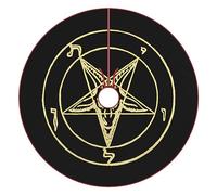 Gold Baphomet Inverted Pentacle Pewter Satanic Goat Christmas Tree Skirt New Year Holiday Party Home Decor Mat Tree Round Base Cover 30"x30"