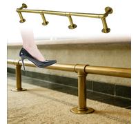 Gold Bar Foot Rail Kit for Kitchen Island, Professional Pub Style Foot Railing for Outdoor/Indoor, Metal Footrest Rail for Wood Bar Stools(9.5ft/290cm)