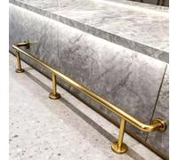 Gold Bar Foot Rail Kit with Undercounter Mount Hardware, 4' 5' 6' 8' 9' 10' 12' 14' 15' 18' Foot Railing for Bar/Kitchen Island, Foot Rest for Under Desk(Gold,125cm/4.1ft)