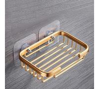 Gold Bar Soap Holder for Shower Wall,Stainless Steel Adhesive Soap Dish for Bathroom,Drill Free Soap Holder Storage Rack Soap Dishes for Home Kitchen Bathroom Shower