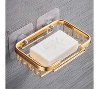 Gold Bar Soap Holder for Shower Wall,Stainless Steel Adhesive Soap Dish for Bathroom,Drill Free Soap Holder Storage Rack Soap Dishes Holders and Dispensers Bathroom Accessories