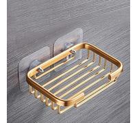 Gold Bar Soap Holder for Shower Wall,Stainless Steel Adhesive Soap Dish for Bathroom,Drill Free Soap Holder Storage Rack Soap Dishes Holders Dispensers