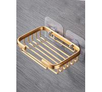 Gold Bar Soap Holder for Shower Wall | Stainless Steel Adhesive Soap Dish for Bathroom & Kitchen Sink | Drill-Free Soap Storage Rack