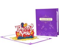 Gold Base Colorful Lettering “Thank You” 3D Pop Up Greeting Card
