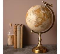 Widdop and Co Harvey Makin Gold Based World Globe with Metal Stand - 37cm x 19cm x 19cm - Use in Office, Desk, Home Décor, Gift - Vintage Style - Gift for Him, Dad