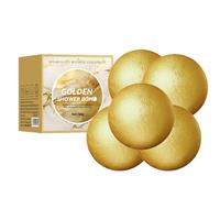 Gold Bath Ball, Bubble Bath Salt Ball, Bath Bombs, Natural Handmade Bath Spa Fizzles Marvelous Salts to Moisturize Skin and Relieve Stress, Romantic Gifts for Women (5)