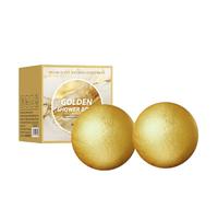 Gold Bath Ball, Bubble Bath Salt Ball, Bath Bombs, Natural Handmade Bath Spa Fizzles Marvelous Salts to Moisturize Skin and Relieve Stress, Romantic Gifts for Women (2)