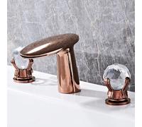 Gold Bathroom Faucet 3Hole Basin Tap Dual Handle Brass Sink MixerDesign Luxury Lavatory Fixture for Modern BathroomsLWX