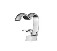 Gold Bathroom Faucet Hot Cold Mixer Crane Lead Free Brass Single Hole Washbasin Basin Faucets Vanity Wash Water Sink Taps (Plated Silver)