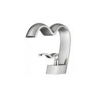 Gold Bathroom Faucet Hot Cold Mixer Crane Lead Free Brass Single Hole Washbasin Basin Faucets Vanity Wash Water Sink Taps (Brushed Nickel)