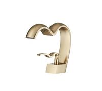 Gold Bathroom Faucet Hot Cold Mixer Crane Lead Free Brass Single Hole Washbasin Basin Faucets Vanity Wash Water Sink Taps (Brushed Gold)
