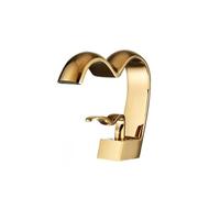 Gold Bathroom Faucet Hot Cold Mixer Crane Lead Free Brass Single Hole Washbasin Basin Faucets Vanity Wash Water Sink Taps (Gold)
