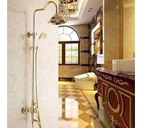 Gold Bathroom Rainfall Shower Faucet Set Luxury Mixer Taps with Hand Shower Head Shower Sets Handshower System