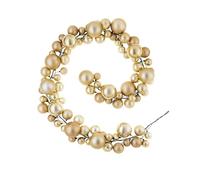 Gold Bauble Tree Garland - 9 ft Christmas Decoration with 84 Baubles in Mixed Finishes