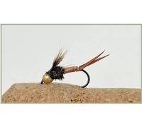 Gold Bead Black Copper John Barbless, Goldhead Sinking flies, Rainbows, Brownies, Choice of size and quantity (6, 10)