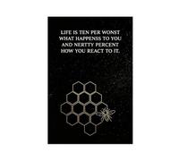 Gold Bee On Honeycomb Nature Inspirational Quote America Canvas Poster for Living Room Decor Gift