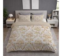 Gold Beige Duvet Cover Set 2 Pcs - Hotel quality Fade resistant Soft Bedding & Pillow Cases Easy Care Duvet Cover For Bedroom - Abstract Symmetry Where Am I Classic (135 x 200 + 1 x 50 x 80