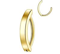 Gold Belly Button Piercing Bar 14G Belly Button Ring Jewellery Belly Button Piercing Surgical Steel Clicker Piercing Belly Button Ring Belly Button Piercing Reverse Curved Navel Barbell Jewellery 8mm