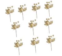 Gold Berries Stick For Christmas Tree Decoration Decorative Berries Stick Sparkling Branch For Christmas Vase Fillers Gold Glittered Branch