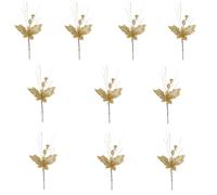 Gold Berries Stick For Christmas Tree Decoration Decorative Berries Stick Sparkling Branch For Christmas Vase Fillers Gold Glittered Branch