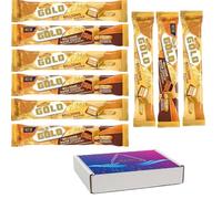 Gold Billions Wafer Golden Caramel, Chocolate & Hazelnut 39g Mixed Chocolates Bars With Gift Box - Cream Filled Wafer Bar- mct (12 x Mixed Chocolate Bars)