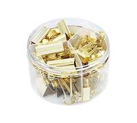 Gold Binder Clips Paper Clamps, Assorted Sizes Set (Small, Medium, Large) for Office School and Home Supplies