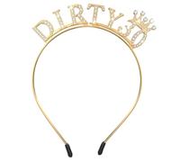 Gold Birthday Girl Headband 30th Birthday Decorations for Her Sparkling Rhinestone Crown Hair Accessories Happy Party Princess Dirty Thirty Women 30 Gifts for Women Girls