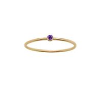 Gold Birthstone Rings for Women, 14k Gold Plated, Stackable Ring, Delicate Zirconia Ring, Engagement and Promise Ring, Personalized Jewelry, 6, Stainless Steel, No Gemstone