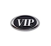 Gold&Black Chrome Metal VIP Logo Car Emblem Motors Badge Premium 3D Sticker Auto Sport Decal (Chrome&Black)