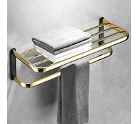Gold Black Copper Towel Rack Set 50cm Single Bar Bathroom Accessories Tripod Support Stylish Bathroom Hardware Wall Mounted Towel Holder.