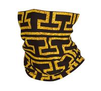 Gold Black Greek Geometric Vintage Neck Scarf 26X30Cm Washable Headband Uv Protection Half Face Scarf For Outdoor Yoga Running