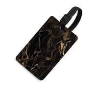 Gold Black Marble Luggage Tag for Suitcases Personalized Baggage Tag with Information Card Durable Bag Tags Retro Travel Stamp Luggage Tags for Women Men Travel Bag Label, Black-style, One Size
