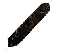 Gold Black Marble Table Runner for Dining Table, Short Plush Runners Washable & Durable Tablerunner Modern Home Decor for Wedding, Kitchen, Holiday 200*33cm