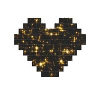 Gold Black Printed Jigsaw Puzzle 10.8x12.8 CM, Heart-Shaped Puzzle Challenging Game for Adults, Fun Decorative Wall Decor