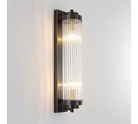 Gold & Black Rotatable Wall Lamp - Modern Cylindrical Sconce with Clear Glass Shade - Versatile Lighting for Bathroom, Living Room, Balcony, Hallway, Dining Room - Chic Home Decor